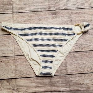 AERIE crochet blue white bikini bottom only XL